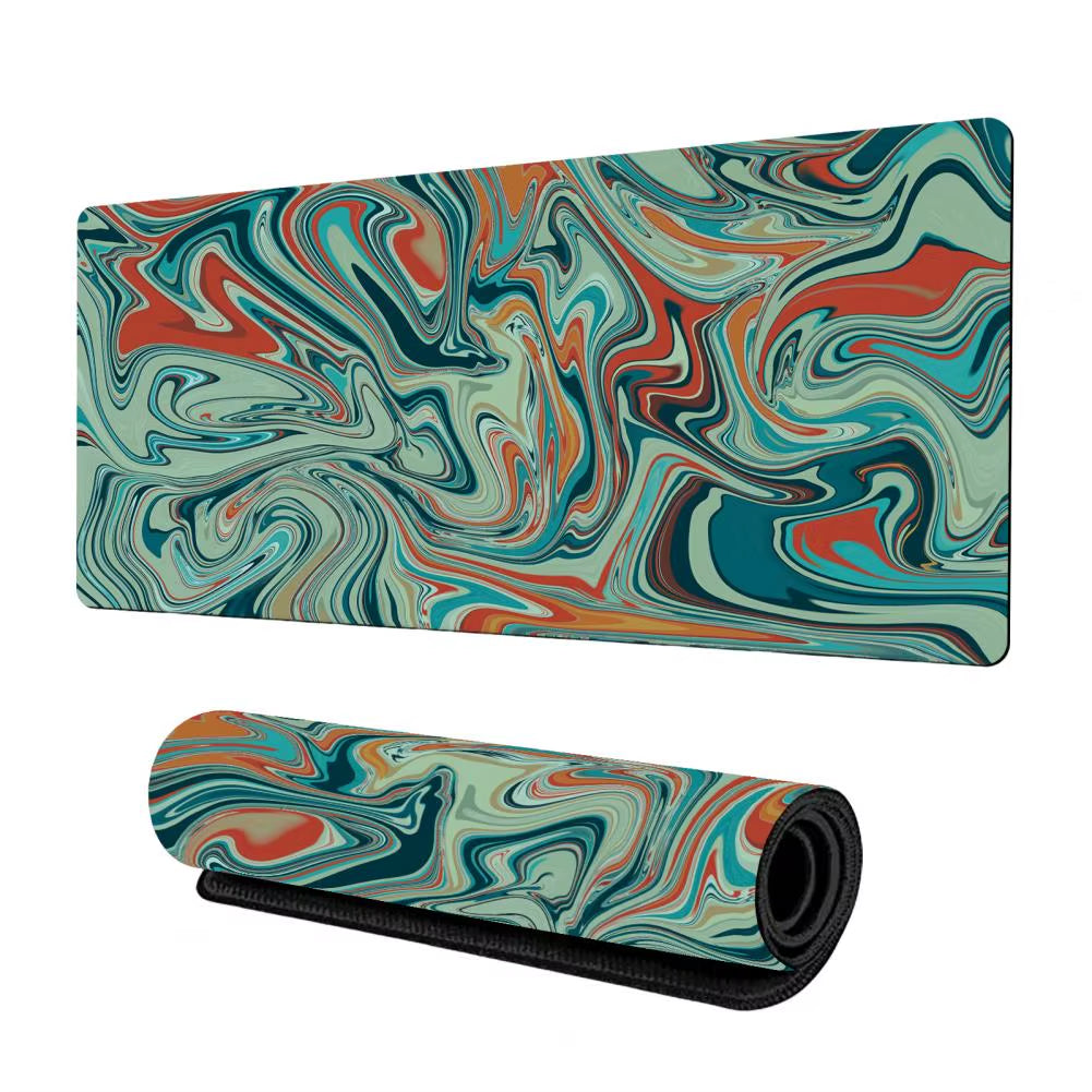 Reusable Mouse Pad Natural Rubber Mouse Pad Waterproof Foldable Gaming Mouse Pad with Abstract Print Non-Slip for Computer