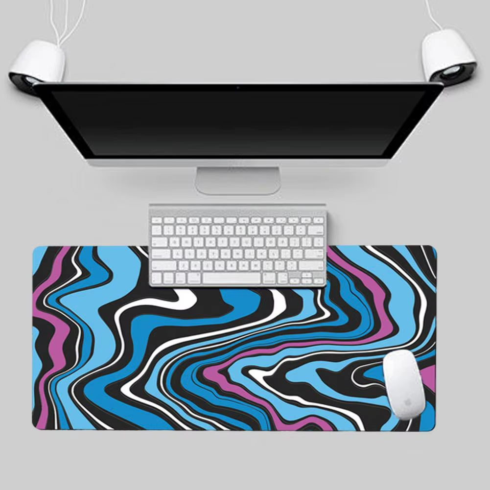 Reusable Mouse Pad Natural Rubber Mouse Pad Waterproof Foldable Gaming Mouse Pad with Abstract Print Non-Slip for Computer