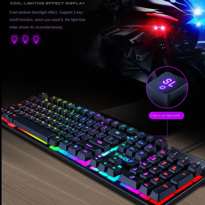 Spanish Keyboard Illuminated Gaming Pc Keyboards Computer Gamer Usb with Ñ Led Clavier Wired Luminous by Cable Teclado Español