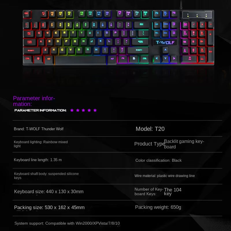 Spanish Keyboard Illuminated Gaming Pc Keyboards Computer Gamer Usb with Ñ Led Clavier Wired Luminous by Cable Teclado Español