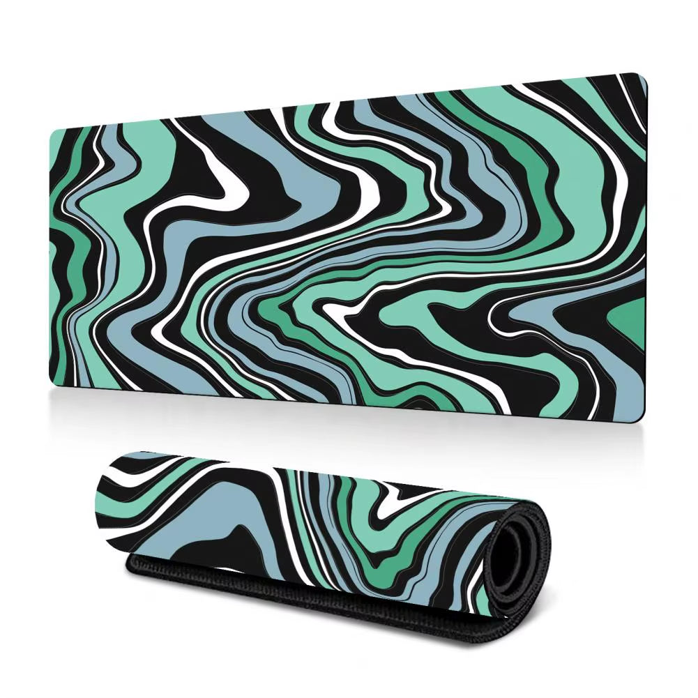 Reusable Mouse Pad Natural Rubber Mouse Pad Waterproof Foldable Gaming Mouse Pad with Abstract Print Non-Slip for Computer