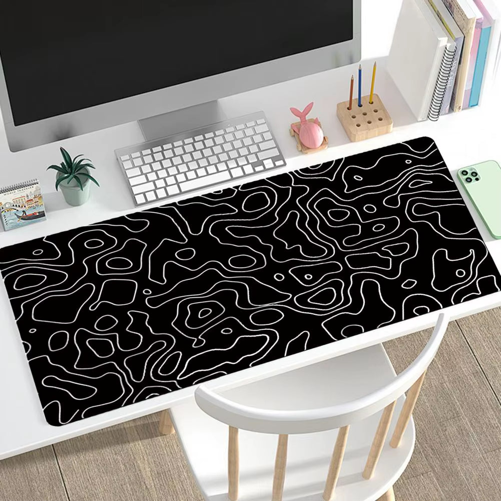 Reusable Mouse Pad Natural Rubber Mouse Pad Waterproof Foldable Gaming Mouse Pad with Abstract Print Non-Slip for Computer